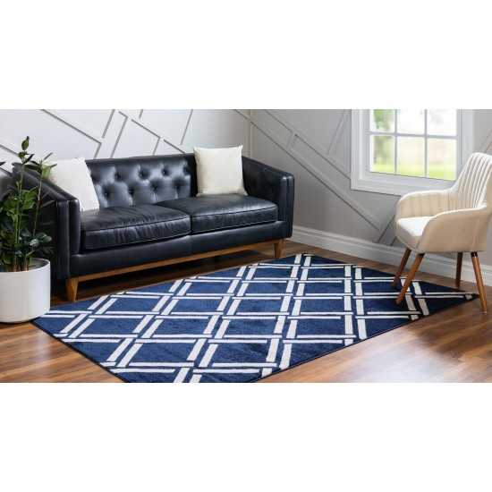 Rug Unique Loom Trellis Navy Blue Rectangular 3' 3 x 5' 3