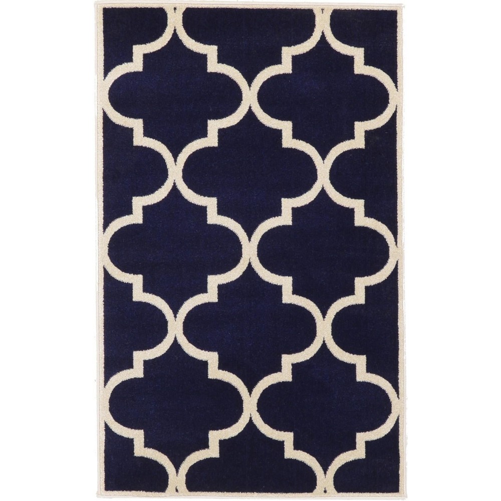 Rug Unique Loom Trellis Navy Blue Rectangular 3' 3 x 5' 3 Rug Unique Loom Trellis Navy Blue Rectangular 3' 3 x 5' 3