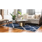 Rug Unique Loom Trellis Navy Blue Rectangular 3' 3 x 5' 3