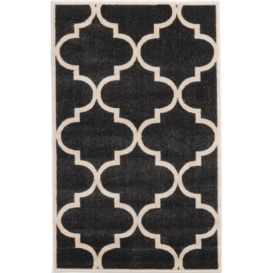 Rug Unique Loom Trellis Black Rectangular 3' 3 x 5' 3