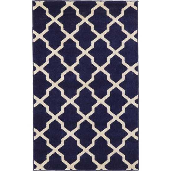 Rug Unique Loom Trellis Navy Blue Rectangular 3' 3 x 5' 3