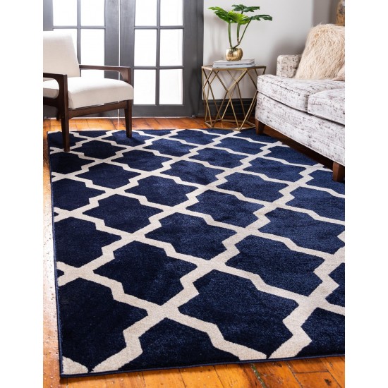 Rug Unique Loom Trellis Navy Blue Rectangular 3' 3 x 5' 3