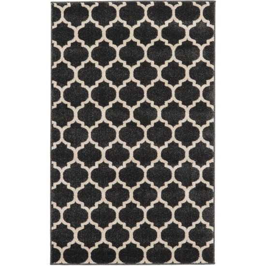 Rug Unique Loom Trellis Black Rectangular 3' 3 x 5' 3