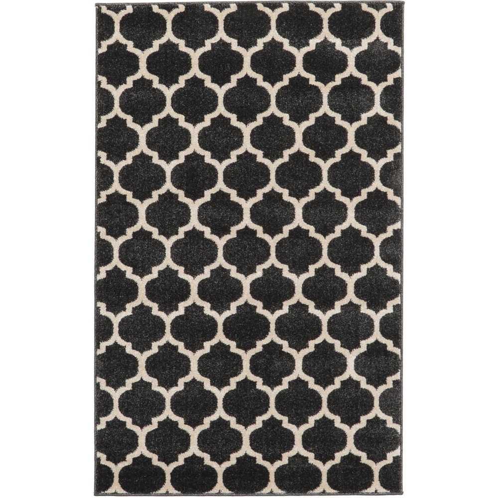 Rug Unique Loom Trellis Black Rectangular 3' 3 x 5' 3