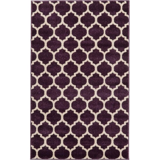 Rug Unique Loom Trellis Dark Purple Rectangular 3' 3 x 5' 3