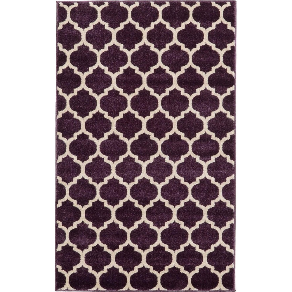 Rug Unique Loom Trellis Dark Purple Rectangular 3' 3 x 5' 3