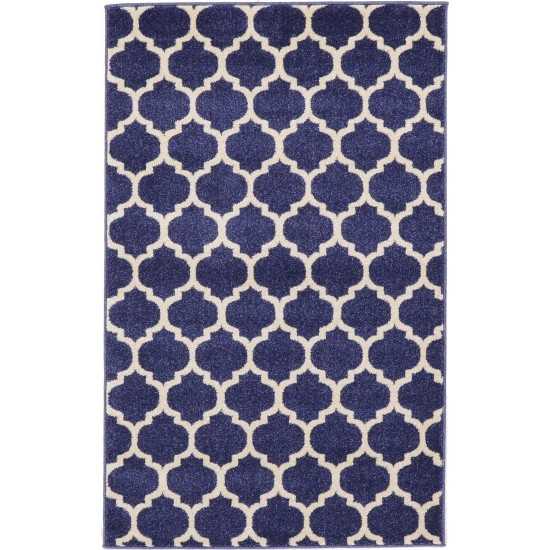 Rug Unique Loom Trellis Navy Blue Rectangular 3' 3 x 5' 3