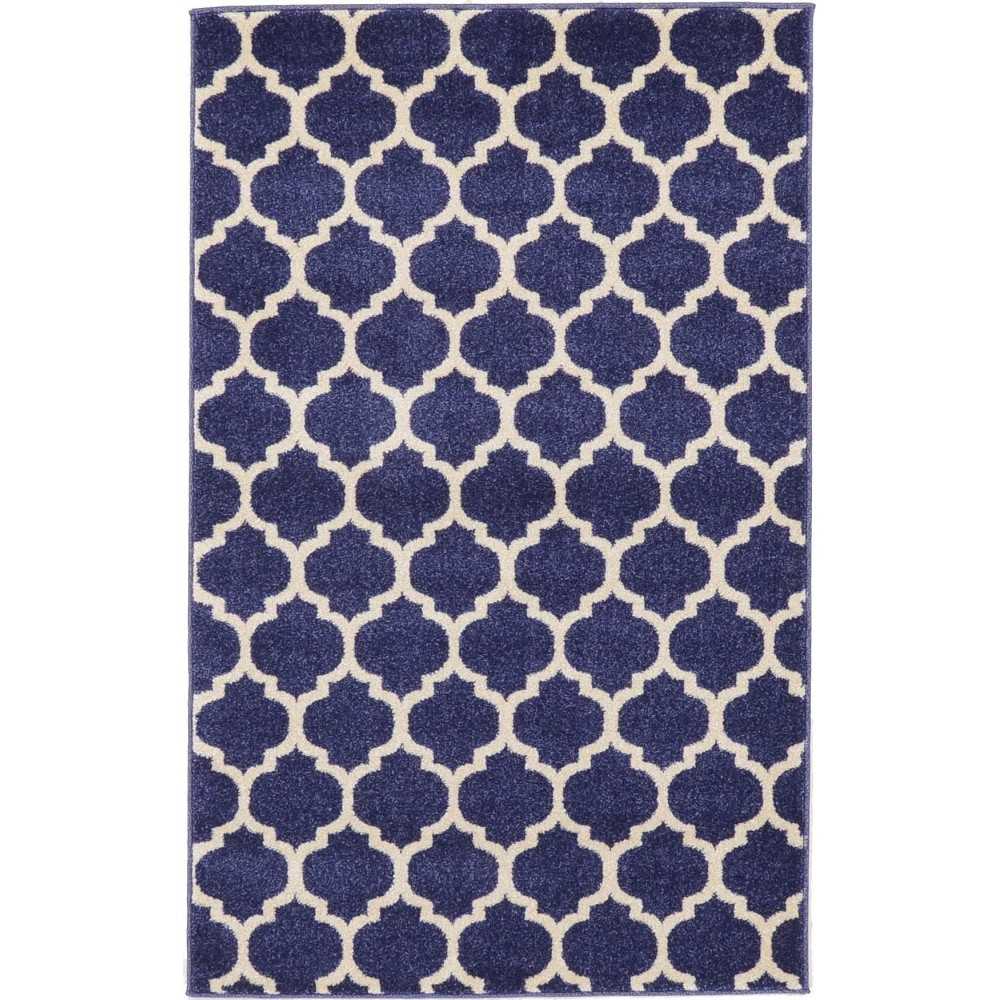 Rug Unique Loom Trellis Navy Blue Rectangular 3' 3 x 5' 3