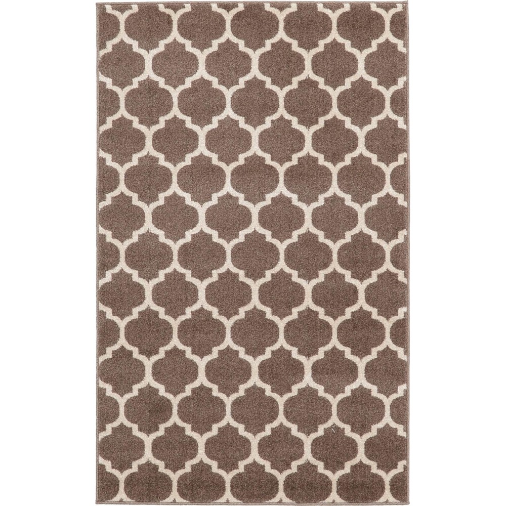 Rug Unique Loom Trellis Brown/Beige Rectangular 3' 3 x 5' 3