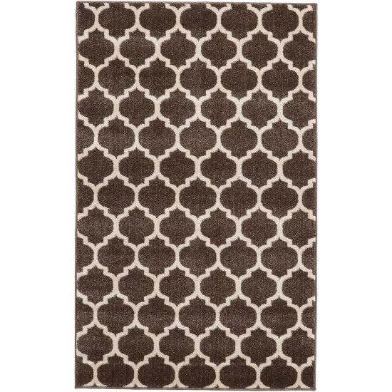 Rug Unique Loom Trellis Dark Brown/Beige Rectangular 3' 3 x 5' 3