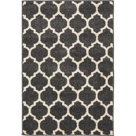 Rug Unique Loom Trellis Black Rectangular 2' 2 x 3' 0