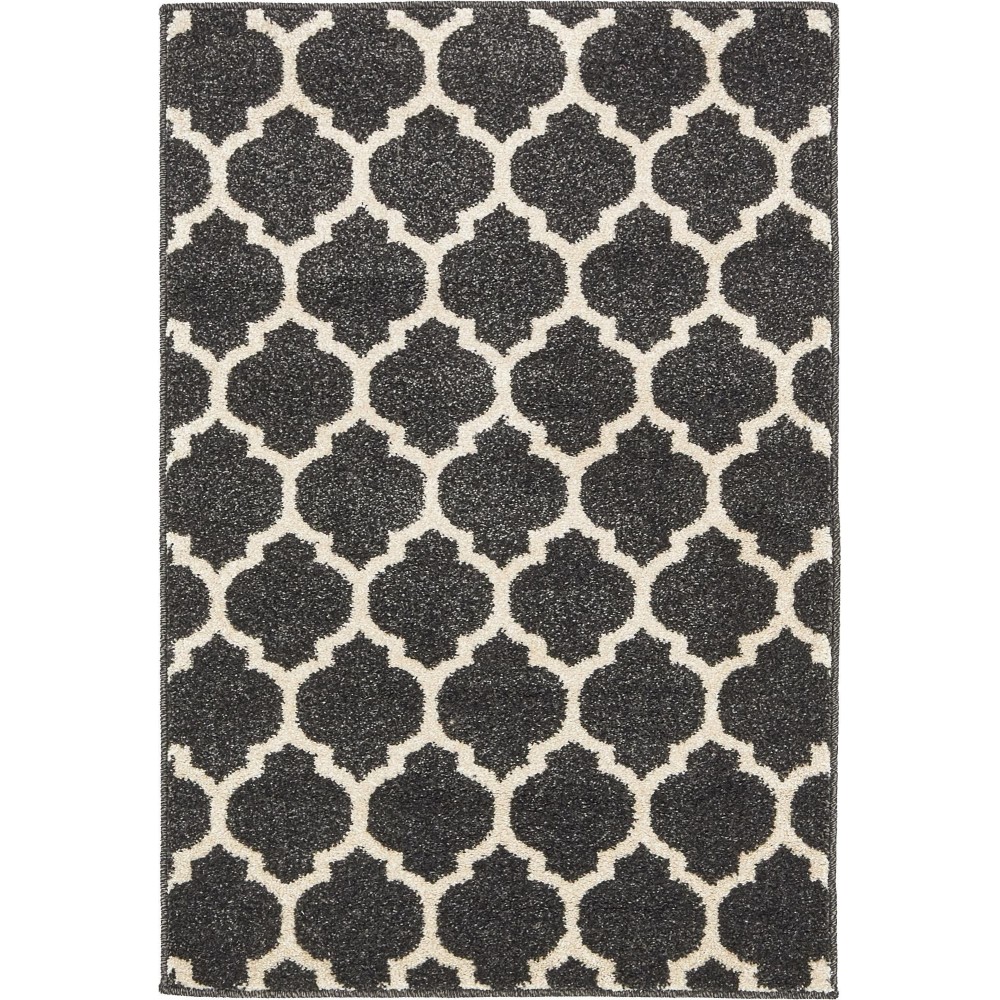 Rug Unique Loom Trellis Black Rectangular 2' 2 x 3' 0