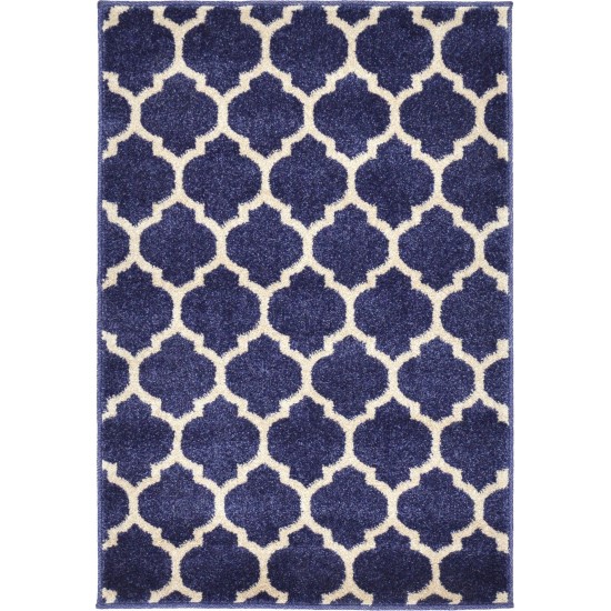 Rug Unique Loom Trellis Navy Blue Rectangular 2' 2 x 3' 0