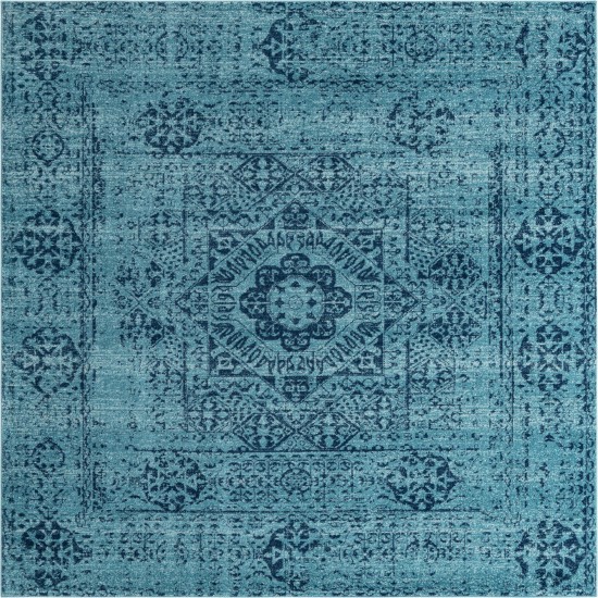 Rug Unique Loom Tradition Turquoise Square 8' 4 x 8' 4