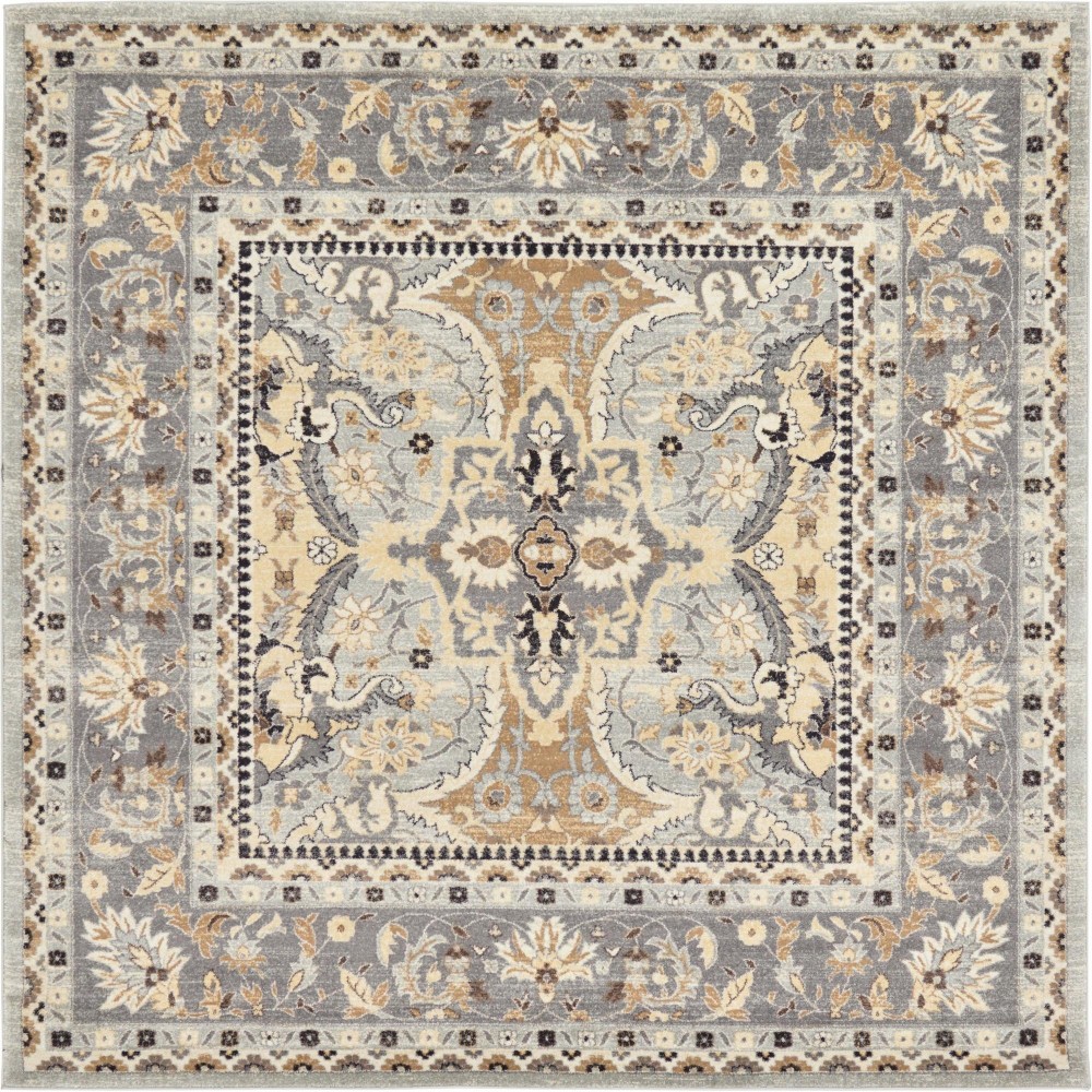 Rug Unique Loom Tradition Gray Square 8' 4 x 8' 4 Rug Unique Loom Tradition Gray Square 8' 4 x 8' 4