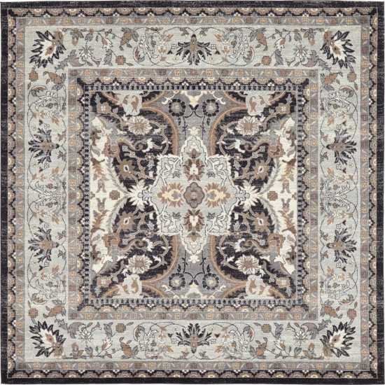 Rug Unique Loom Tradition Black/Light Brown Square 8' 4 x 8' 4