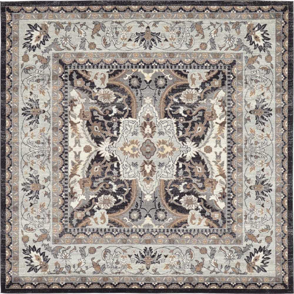 Rug Unique Loom Tradition Black/Light Brown Square 8' 4 x 8' 4