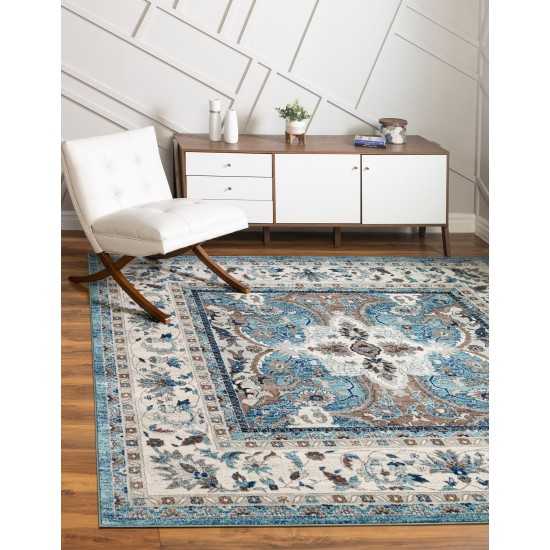 Rug Unique Loom Tradition Light Blue/Ivory Square 8' 4 x 8' 4