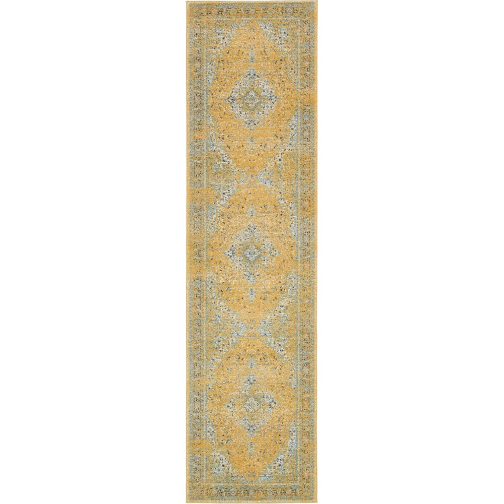 Rug Unique Loom Tradition Yellow Runner 2' 7 x 10' 0