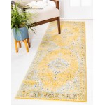 Rug Unique Loom Tradition Yellow Runner 2' 7 x 10' 0