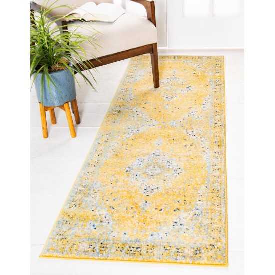 Rug Unique Loom Tradition Yellow Runner 2' 7 x 10' 0