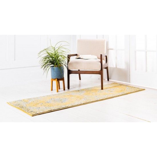 Rug Unique Loom Tradition Yellow Runner 2' 7 x 10' 0