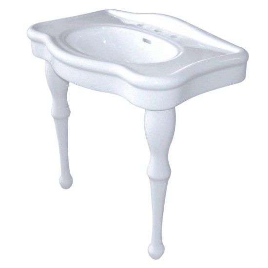 Imperial 32-Inch Basin Console Sink with 8-Inch Faucet Holes, White