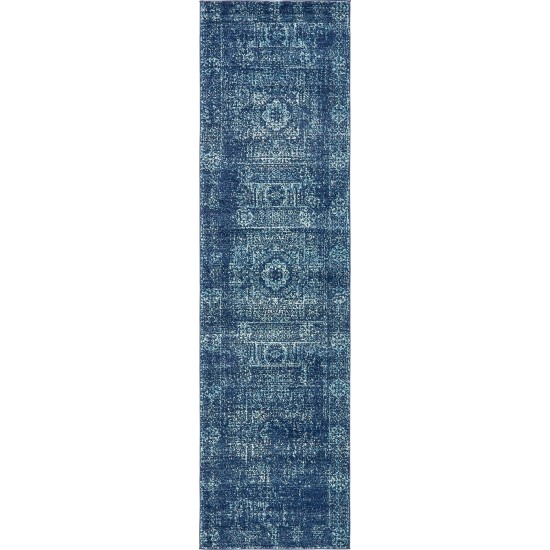 Rug Unique Loom Tradition Navy Blue Runner 2' 7 x 10' 0