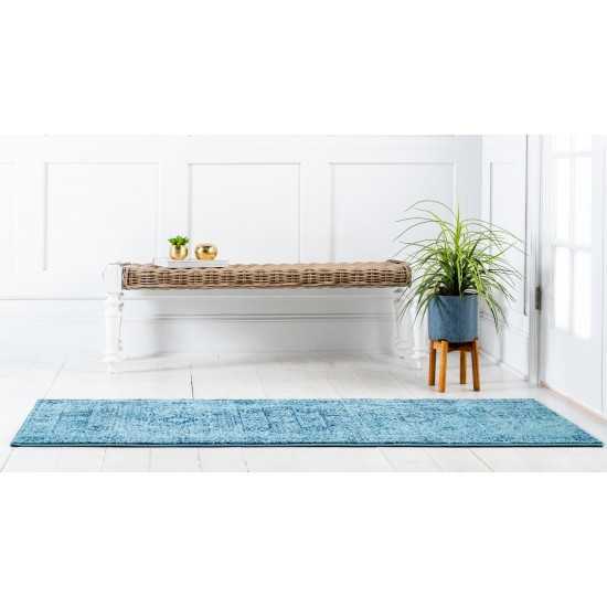 Rug Unique Loom Tradition Turquoise Runner 2' 7 x 10' 0