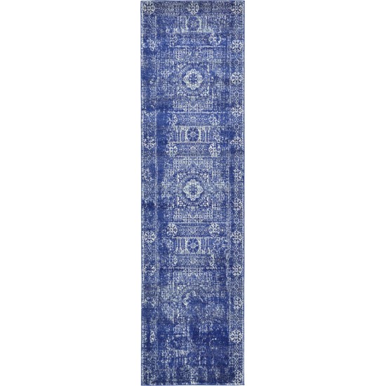 Rug Unique Loom Tradition Royal Blue Runner 2' 7 x 10' 0