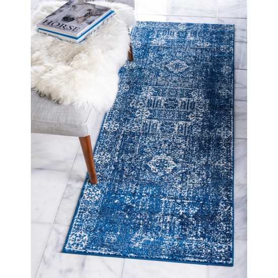 Rug Unique Loom Tradition Royal Blue Runner 2' 7 x 10' 0