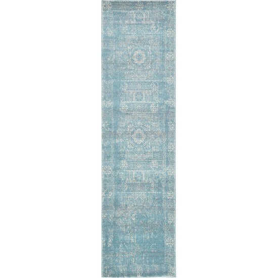 Rug Unique Loom Tradition Light Blue Runner 2' 7 x 10' 0