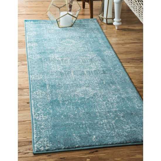 Rug Unique Loom Tradition Light Blue Runner 2' 7 x 10' 0