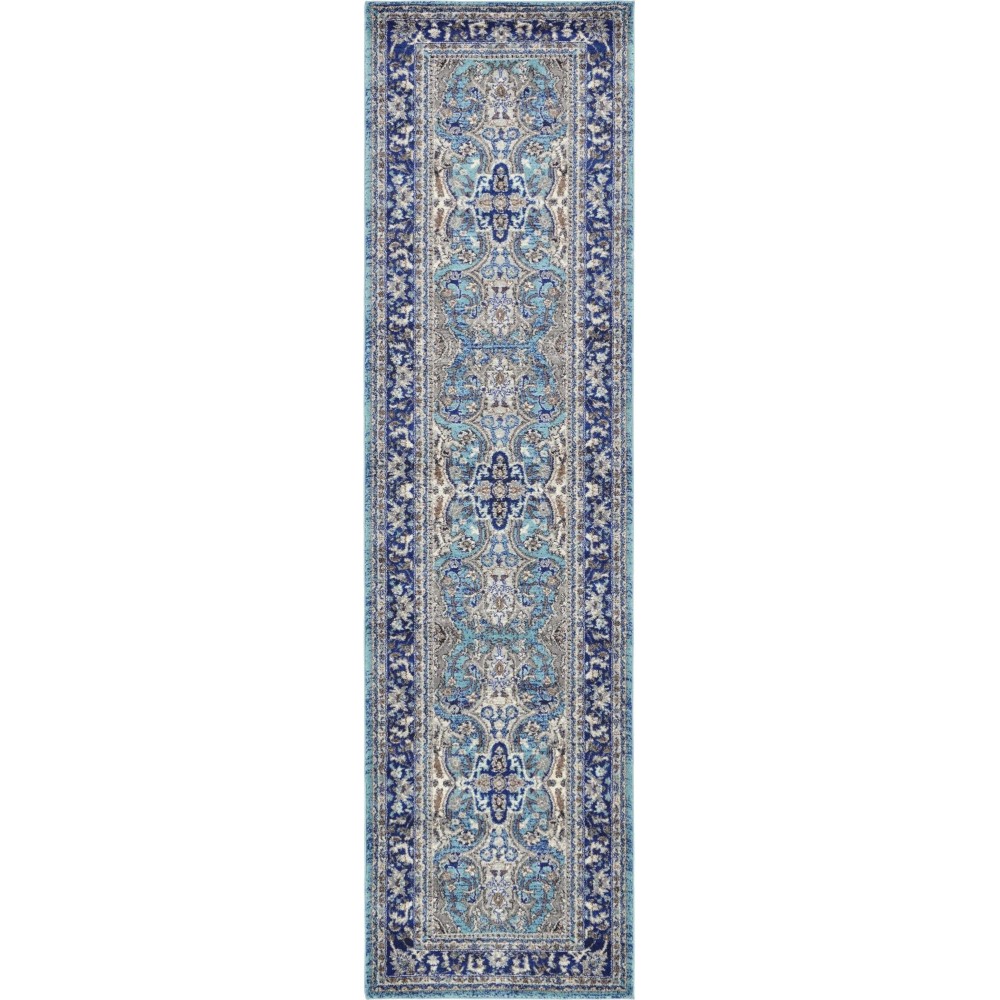 Rug Unique Loom Tradition Turquoise Runner 2' 7 x 10' 0 Rug Unique Loom Tradition Turquoise Runner 2' 7 x 10' 0