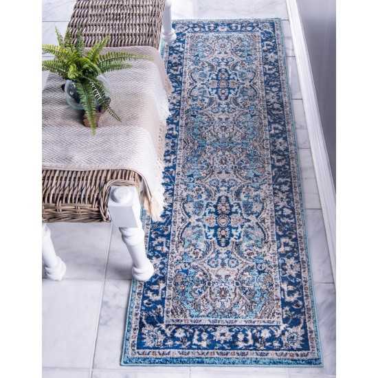 Rug Unique Loom Tradition Turquoise Runner 2' 7 x 10' 0