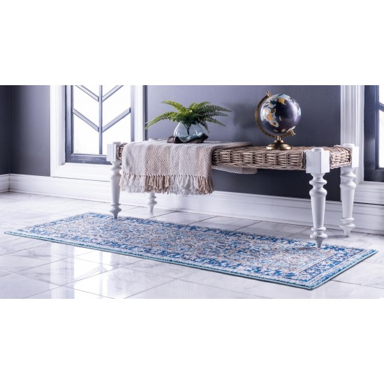 Rug Unique Loom Tradition Turquoise Runner 2' 7 x 10' 0