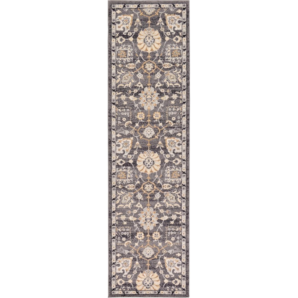 Rug Unique Loom Tradition Gray Runner 2' 7 x 10' 0