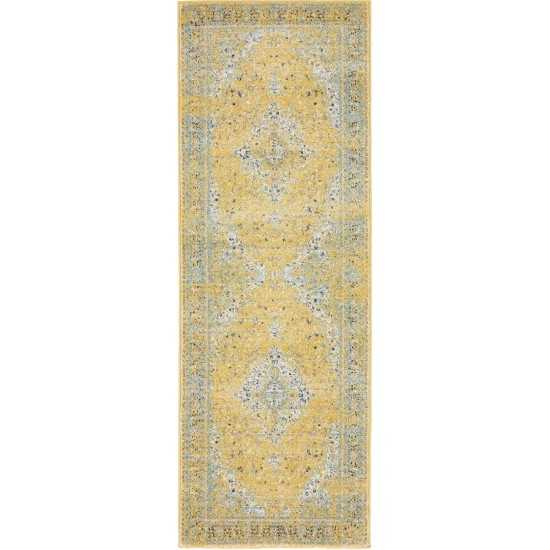 Rug Unique Loom Tradition Yellow Runner 2' 2 x 6' 0