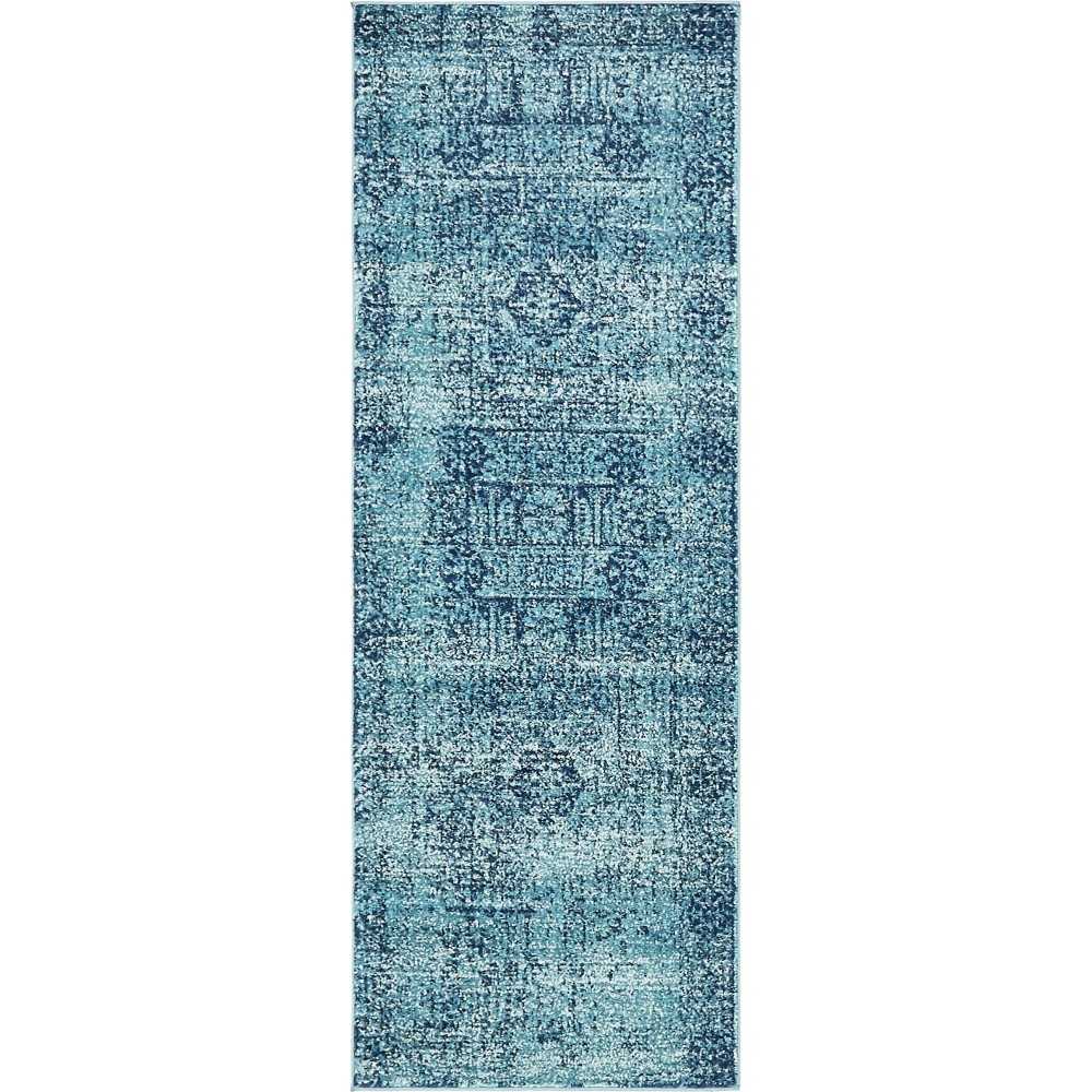 Rug Unique Loom Tradition Turquoise Runner 2' 2 x 6' 0