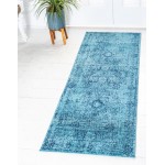 Rug Unique Loom Tradition Turquoise Runner 2' 2 x 6' 0