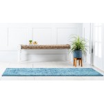 Rug Unique Loom Tradition Turquoise Runner 2' 2 x 6' 0