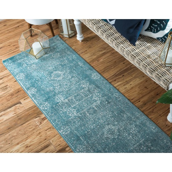 Rug Unique Loom Tradition Light Blue Runner 2' 2 x 6' 0