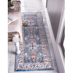 Rug Unique Loom Tradition Light Blue/Ivory Runner 2' 2 x 6' 0