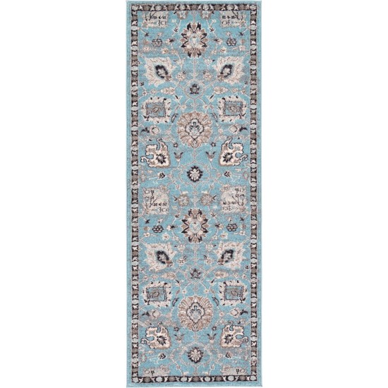 Rug Unique Loom Tradition Light Blue Runner 2' 2 x 6' 0