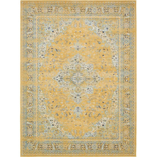 Rug Unique Loom Tradition Yellow Rectangular 9' 0 x 12' 0