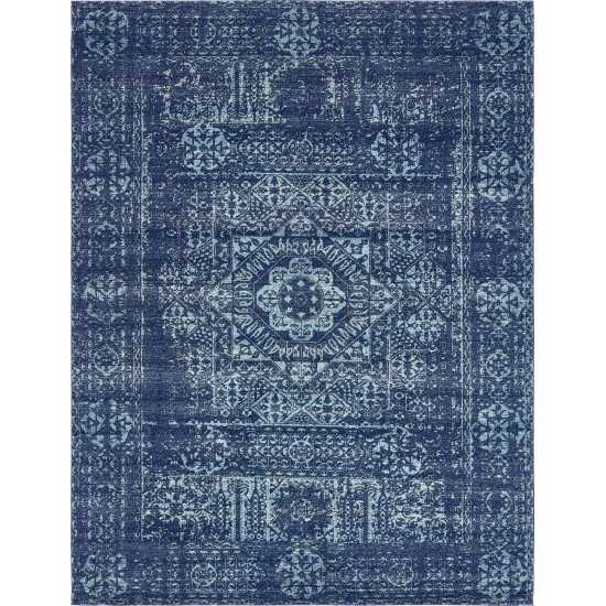 Rug Unique Loom Tradition Navy Blue Rectangular 9' 0 x 12' 0