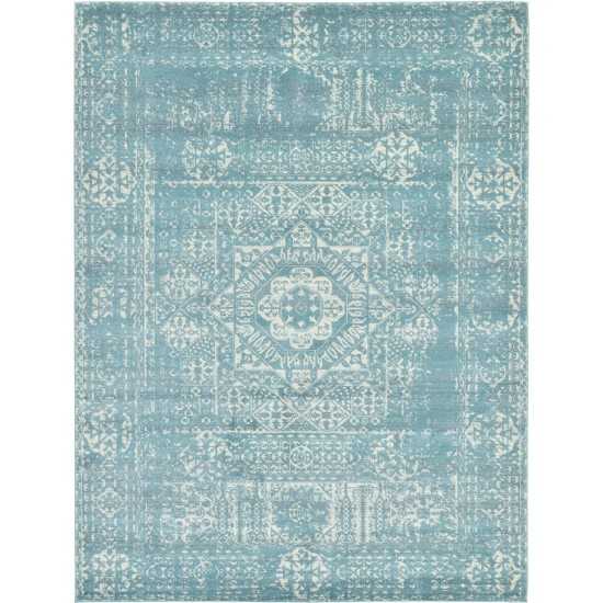 Rug Unique Loom Tradition Light Blue Rectangular 9' 0 x 12' 0