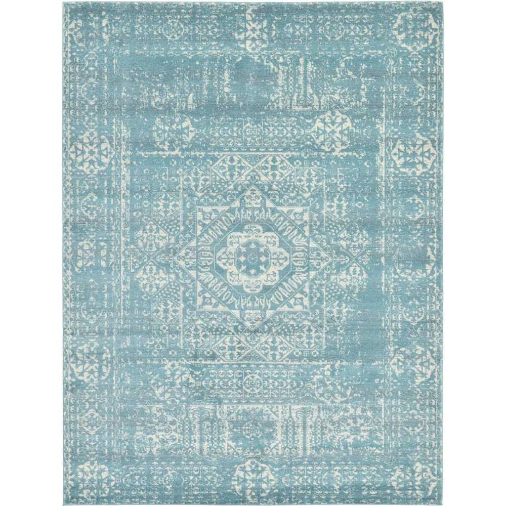 Rug Unique Loom Tradition Light Blue Rectangular 9' 0 x 12' 0 Rug Unique Loom Tradition Light Blue Rectangular 9' 0 x 12' 0