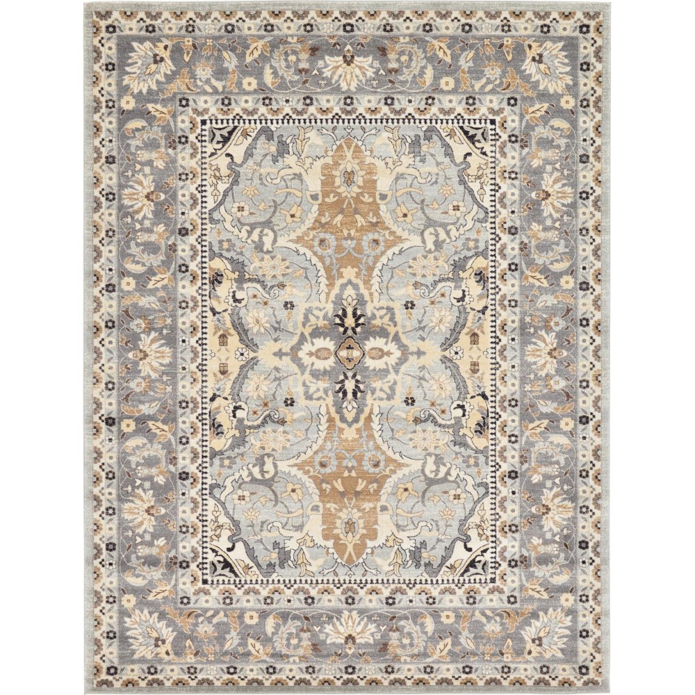 Rug Unique Loom Tradition Gray Rectangular 9' 0 x 12' 0