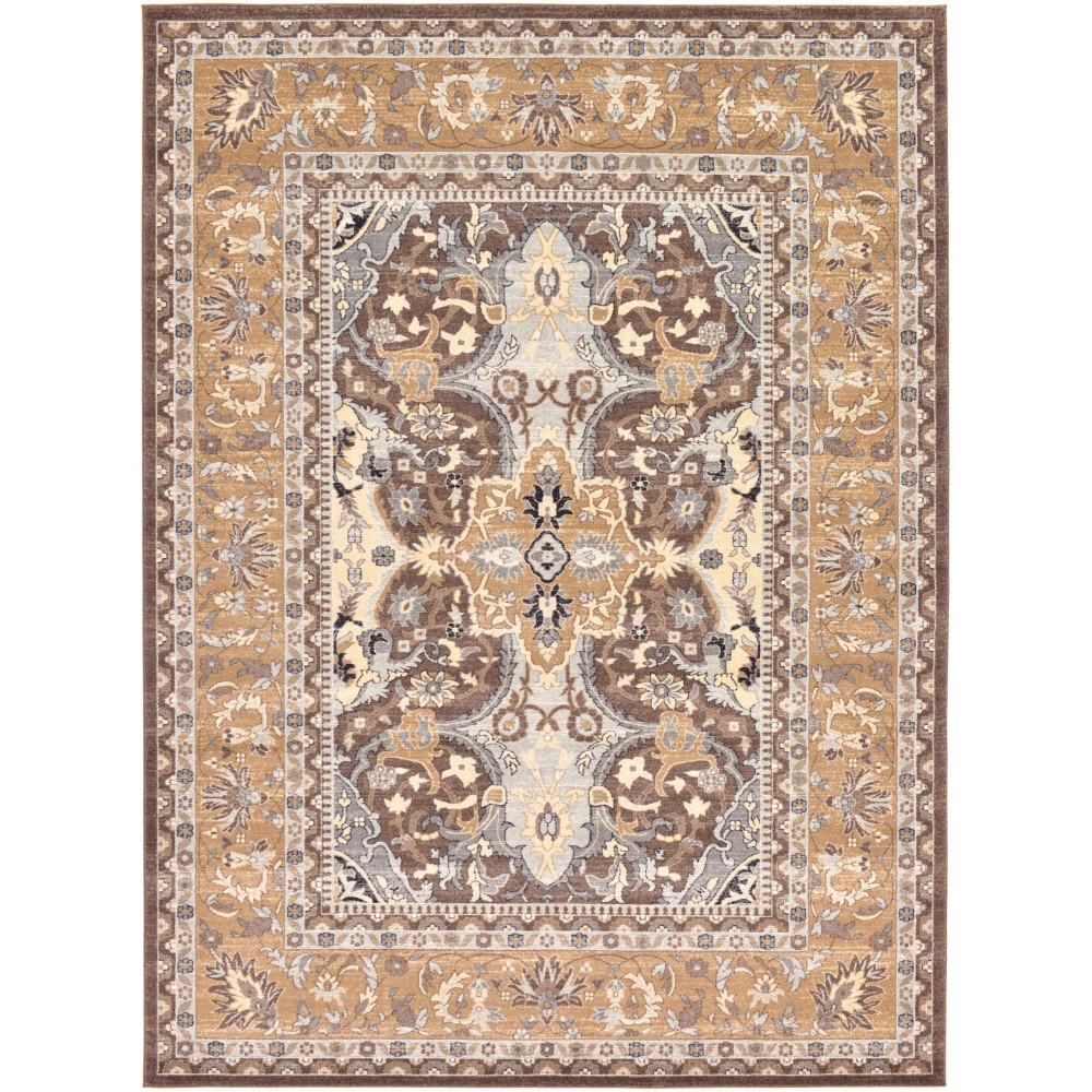 Rug Unique Loom Tradition Brown Rectangular 9' 0 x 12' 0 Rug Unique Loom Tradition Brown Rectangular 9' 0 x 12' 0
